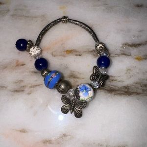 Women’s blue butterfly charm bracelet
